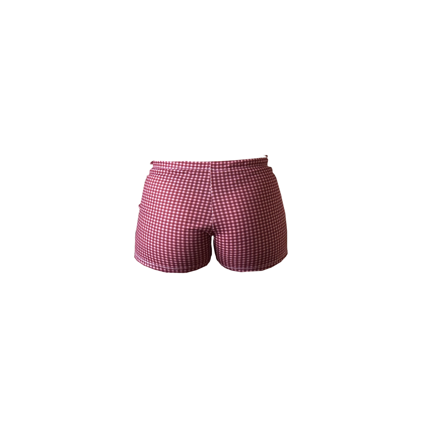 Burgundy Gingham Milkmaid Short Set