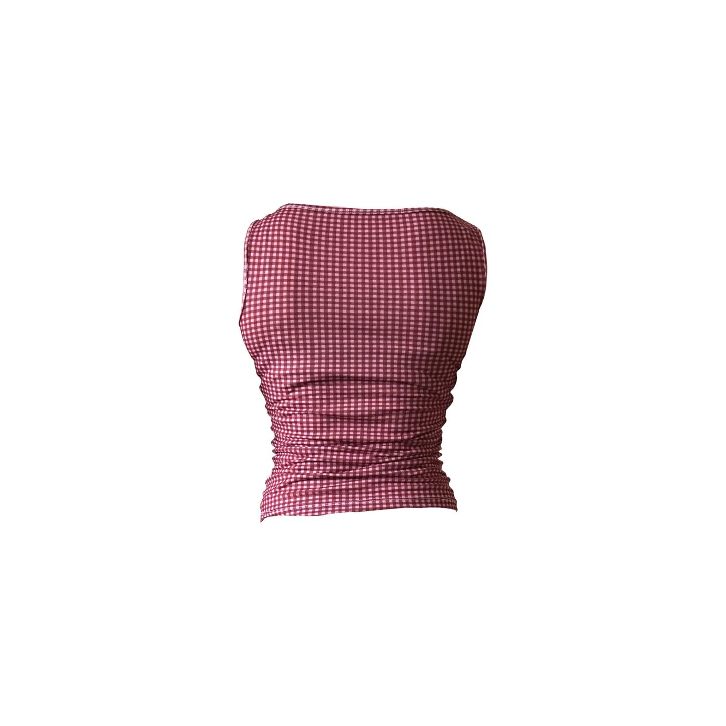 Burgundy Gingham Tank