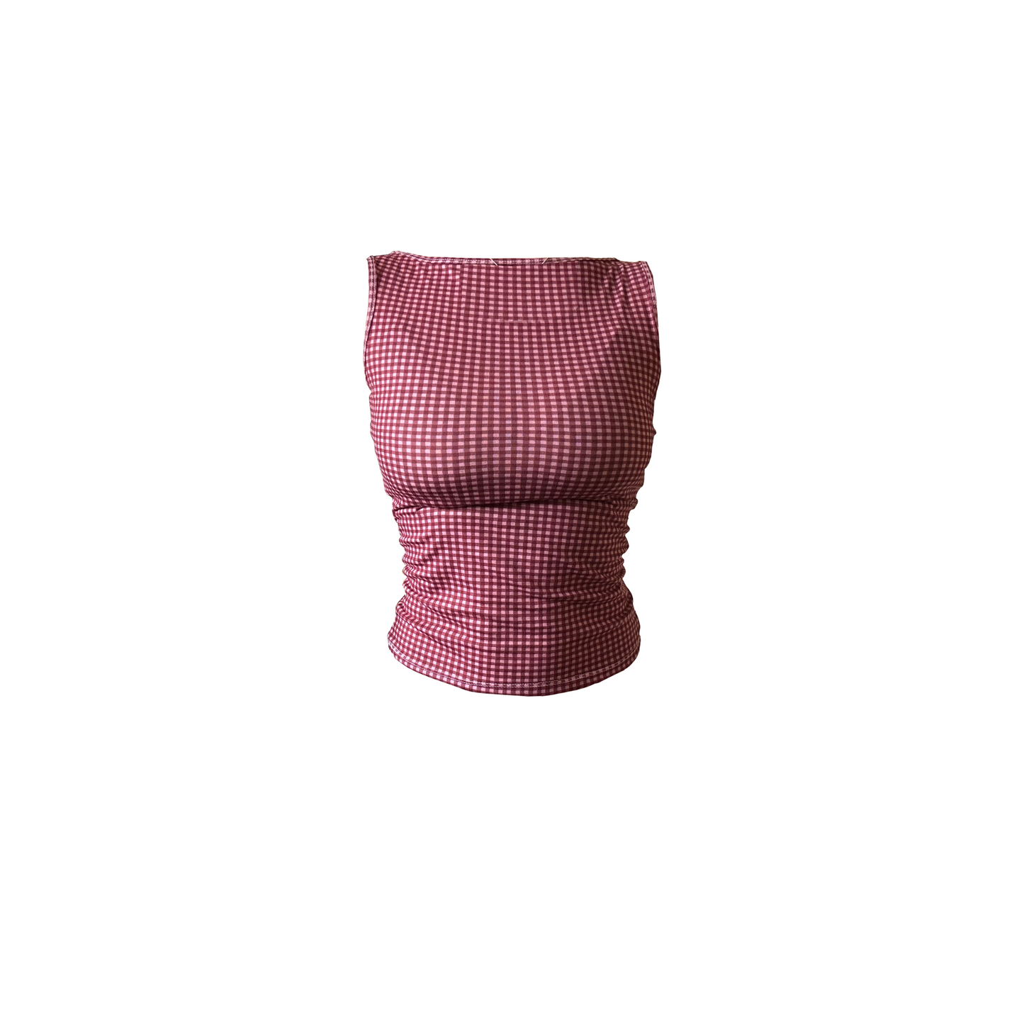 Burgundy Gingham Tank